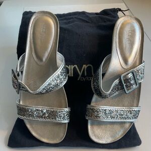 Taryn Rose Metallic Glitter Sandals